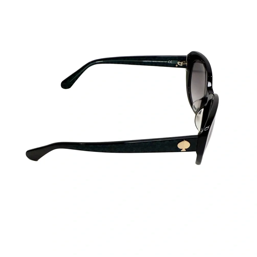 KATE SPADE NEW YORK Black Everett Round Cat Eye Sunglasses NWT